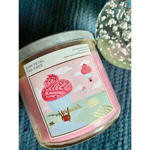 New Bath & Body Works 3-Wick Pink Petal Tea Cake Candle 14.5 oz - Great Gift!